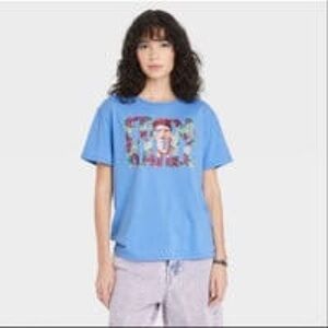 Frida Kahlo by Jerry Leigh blue poly cotton boxy shirt sleeve t-shirt, size XXL.